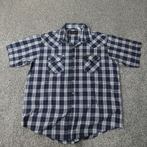 Ely Plains Shirt Mens M Black Gray Pearl Snap Western Cowboy Rodeo Country Ranch
